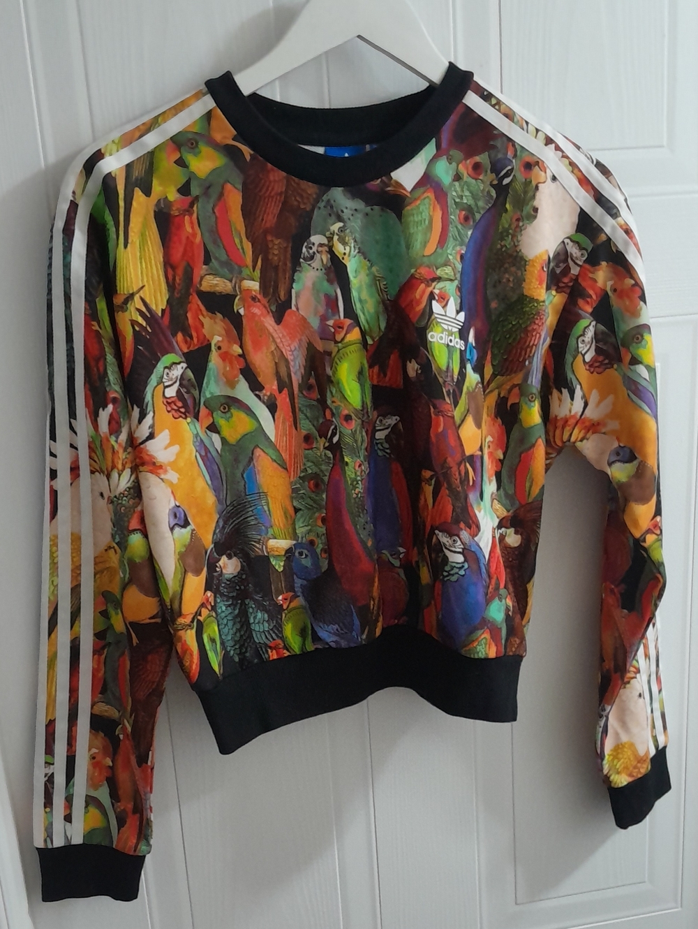 Adidas Women’s Multicolor Parrot Print Crewneck Sweater